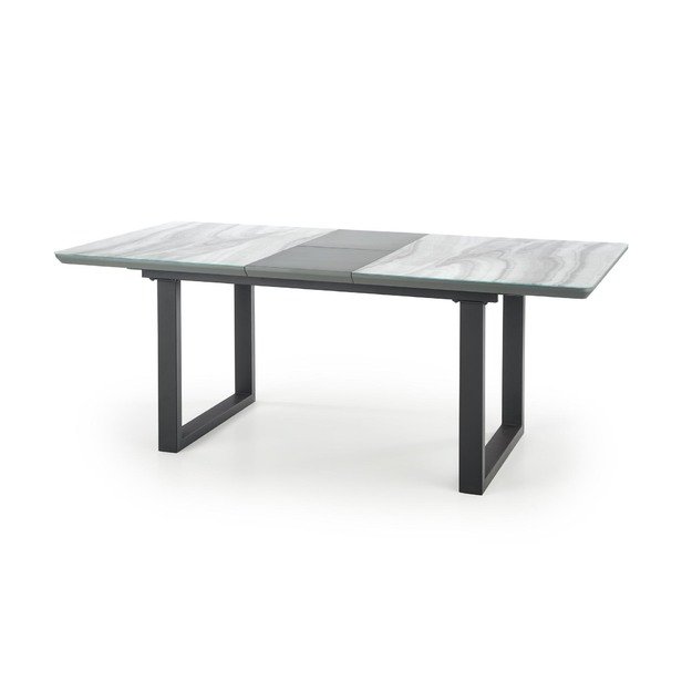MARLEY extension table, color: top - white marble / grey, legs - black 13