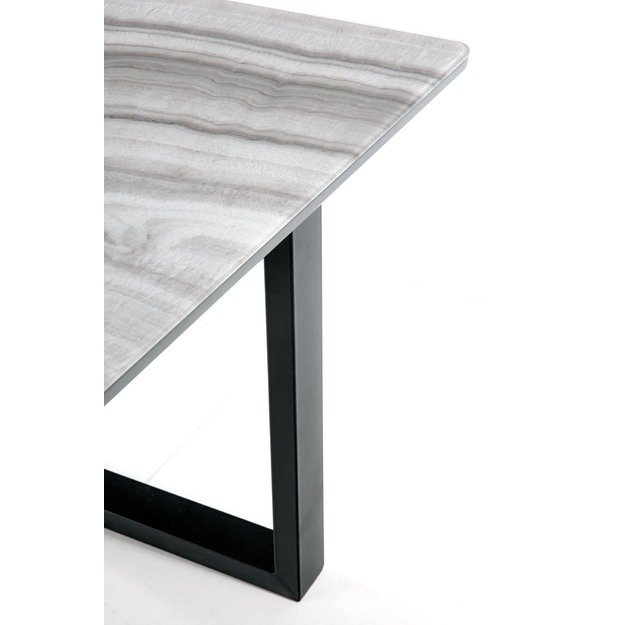 MARLEY extension table, color: top - white marble / grey, legs - black 8