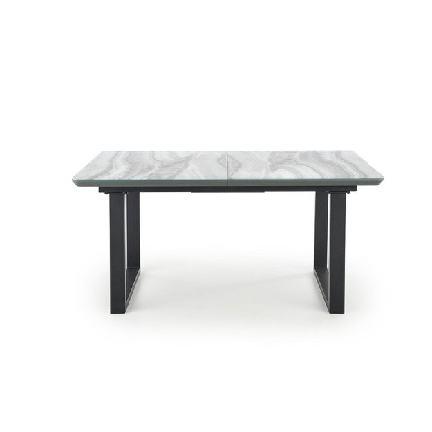 MARLEY extension table, color: top - white marble / grey, legs - black 15