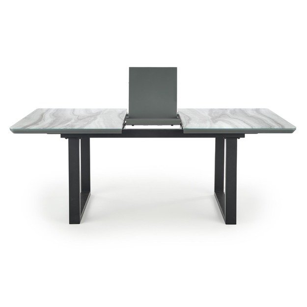 MARLEY extension table, color: top - white marble / grey, legs - black 14