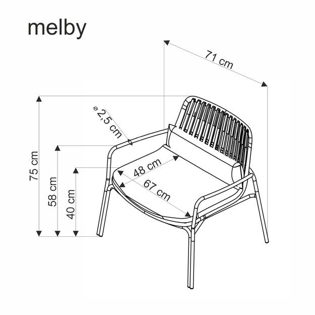 MELBY leisure chair, white / grey 14