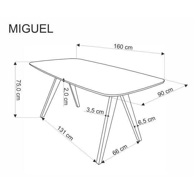 MIGUEL table walnut / walnut 24