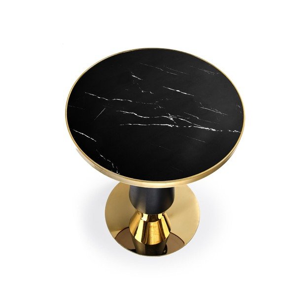 MOLINA round table, black marble / black / gold 3