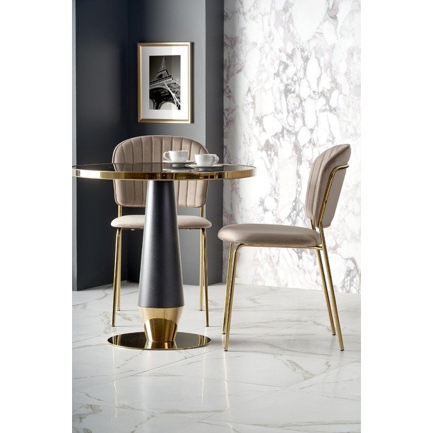 MOLINA round table, black marble / black / gold 2