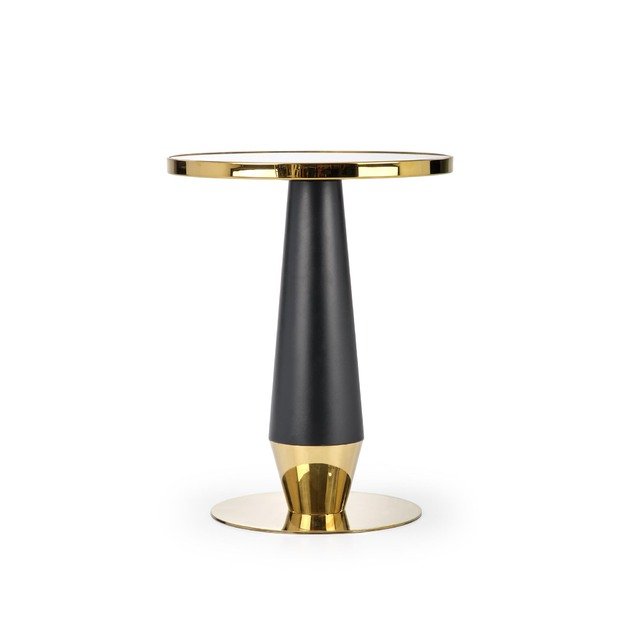 MOLINA round table, black marble / black / gold 11
