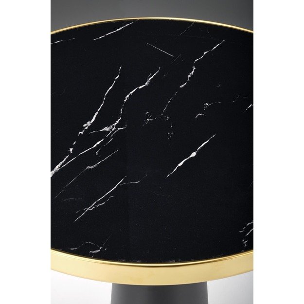 MOLINA round table, black marble / black / gold 10