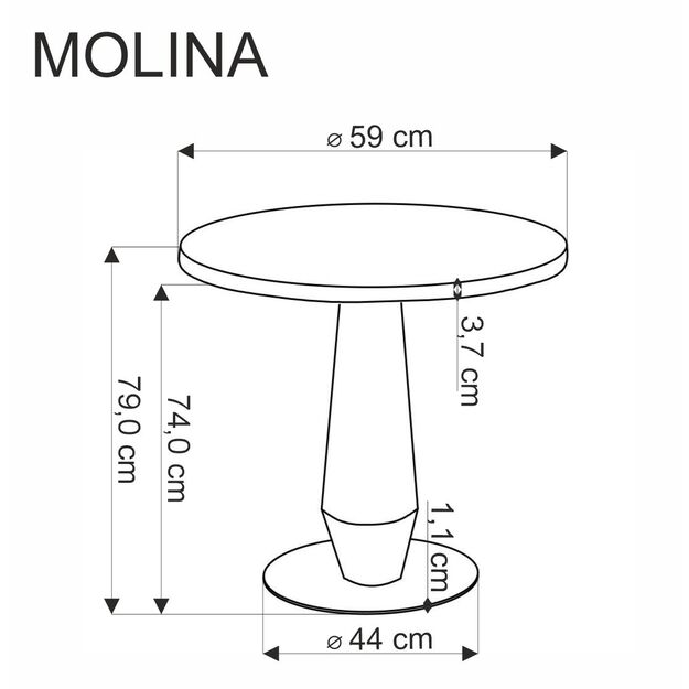 MOLINA round table, black marble / black / gold 4