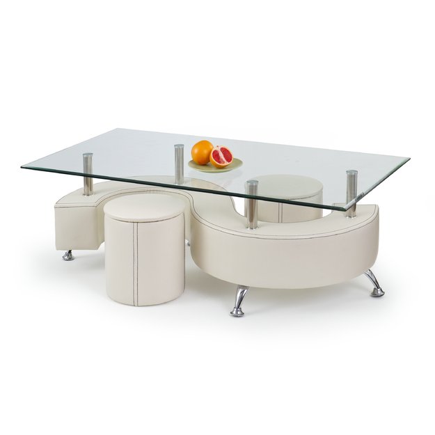 NINA 3 H coffee table color: white
