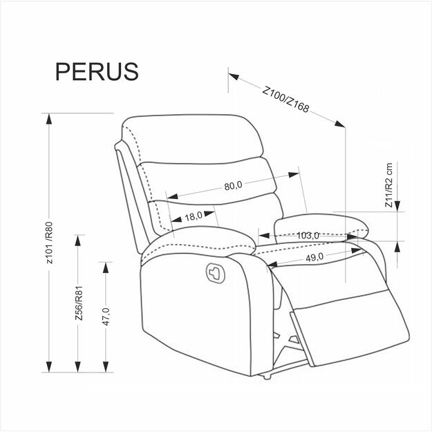 PERUS leisure chair, grey 5