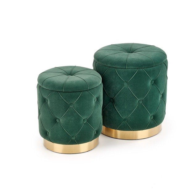 POLLY set of two stools, color: dark green 1