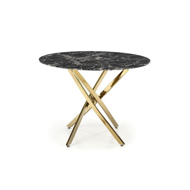 RAYMOND 2 table, black marble / gold 10