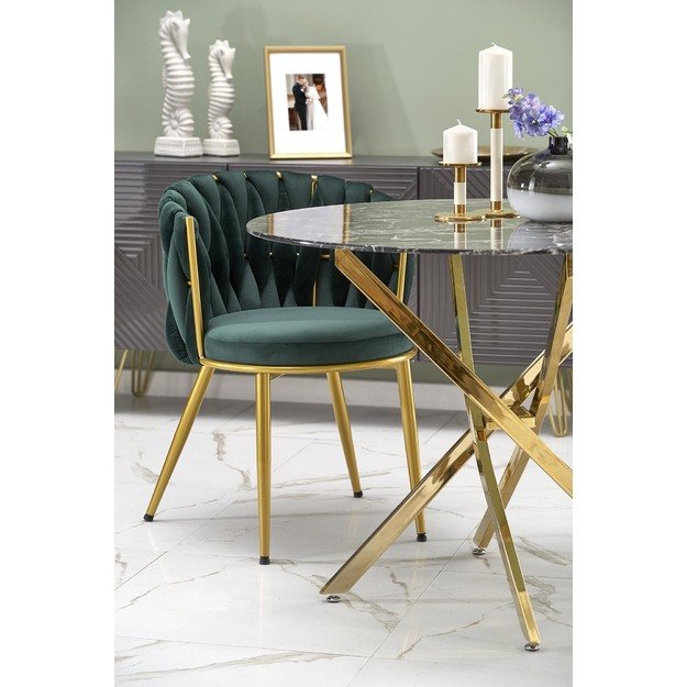 RAYMOND 2 table, black marble / gold 22