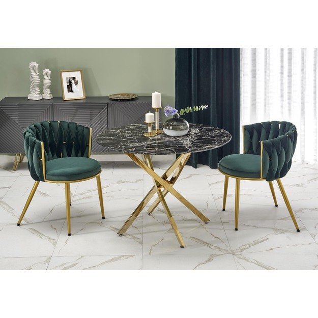 RAYMOND 2 table, black marble / gold