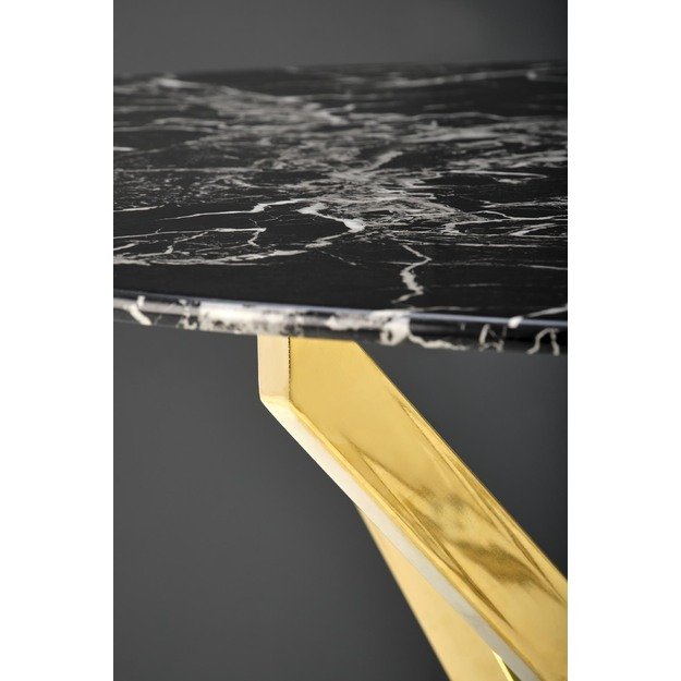 RAYMOND 2 table, black marble / gold 8
