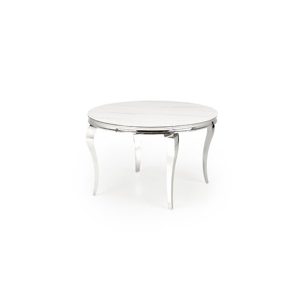 REGINALD table, color: top - white marble, legs - silver 10