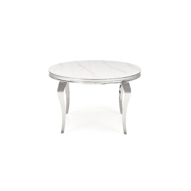REGINALD table, color: top - white marble, legs - silver 12