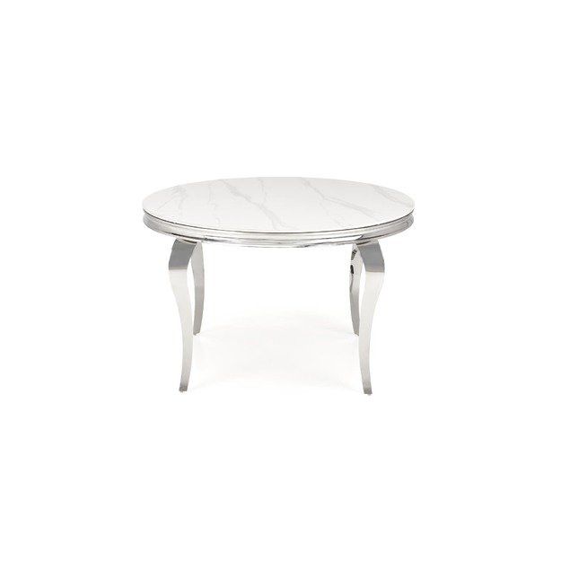 REGINALD table, color: top - white marble, legs - silver 25