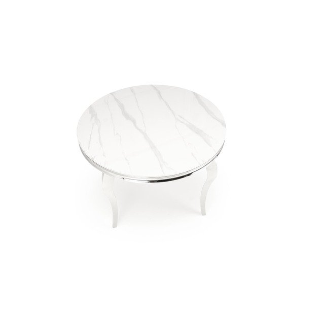 REGINALD table, color: top - white marble, legs - silver 17