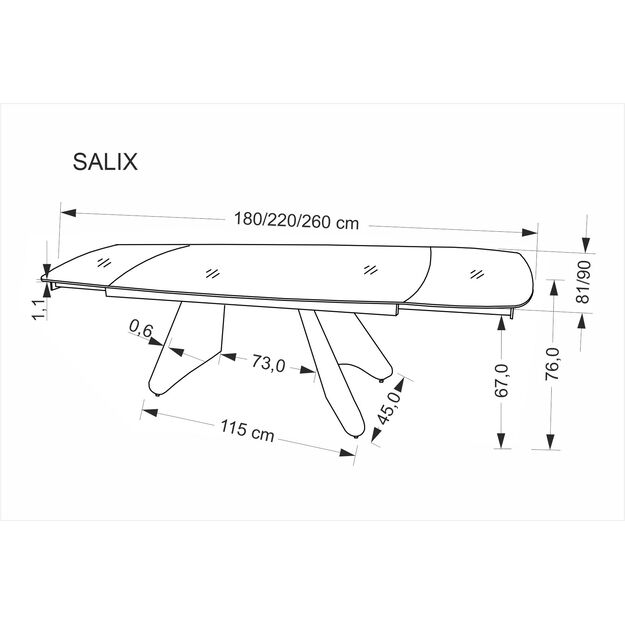 SALIX extension table, travertine / cashmere 9