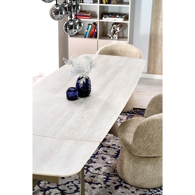 SALIX extension table, travertine / cashmere 12