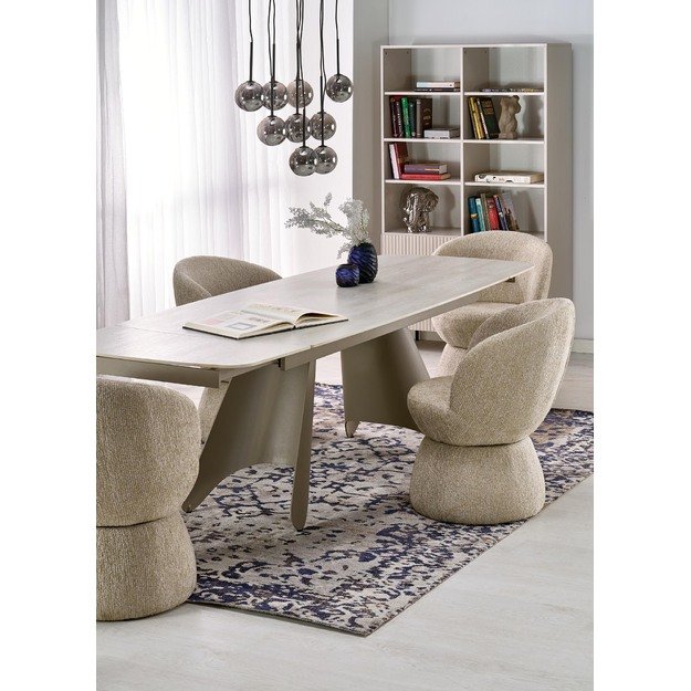 SALIX extension table, travertine / cashmere 10