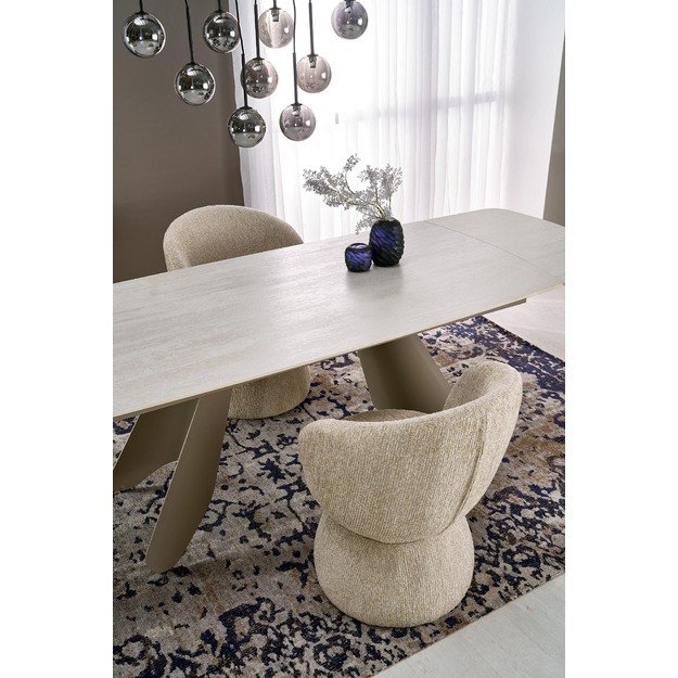 SALIX extension table, travertine / cashmere 11