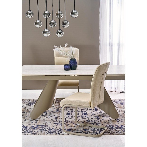 SALIX extension table, travertine / cashmere 16