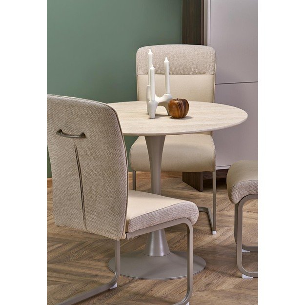 TOLIO round table, travertine / cashmere 5