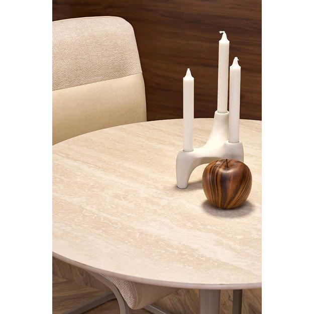 TOLIO round table, travertine / cashmere 4