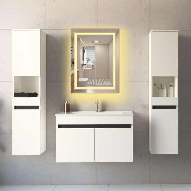 VERO bathroom wall mirror, silver 2