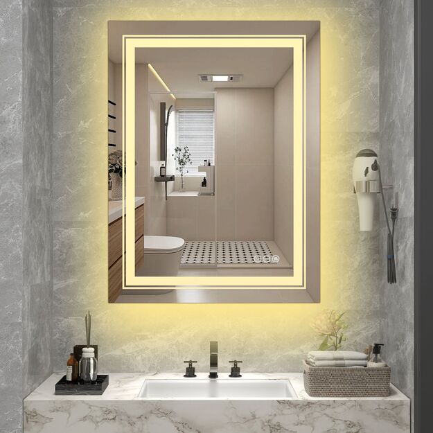VERO bathroom wall mirror, silver 1