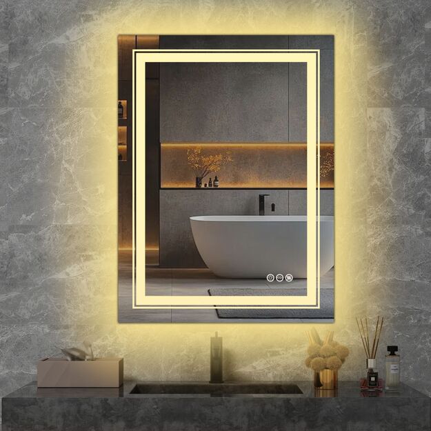 VERO bathroom wall mirror, silver 3
