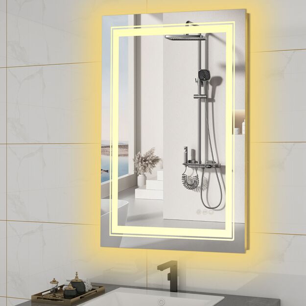 VERO bathroom wall mirror, silver 5