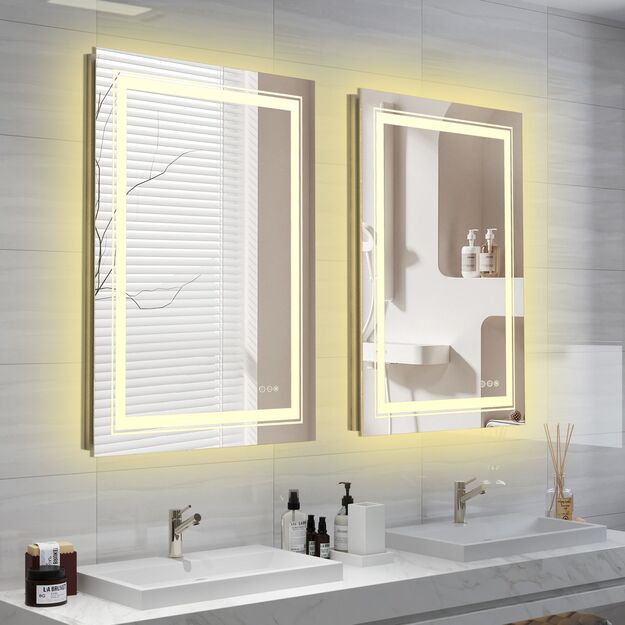 VERO bathroom wall mirror, silver 6