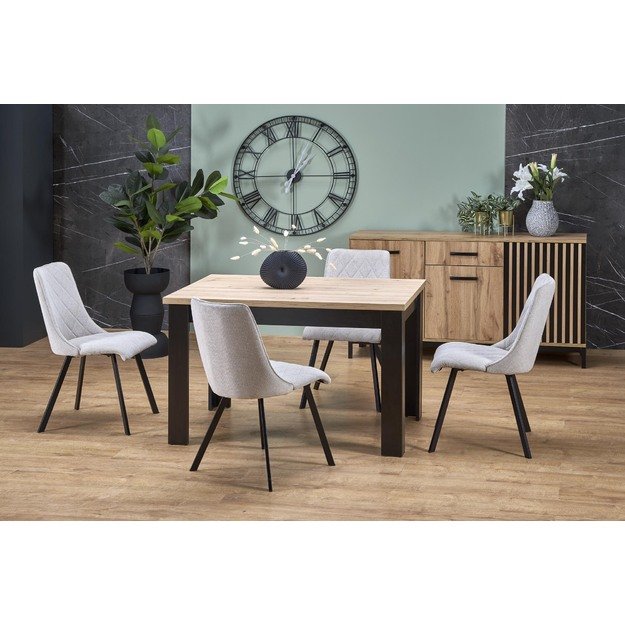 BAGIO extension table, atisan oak / black