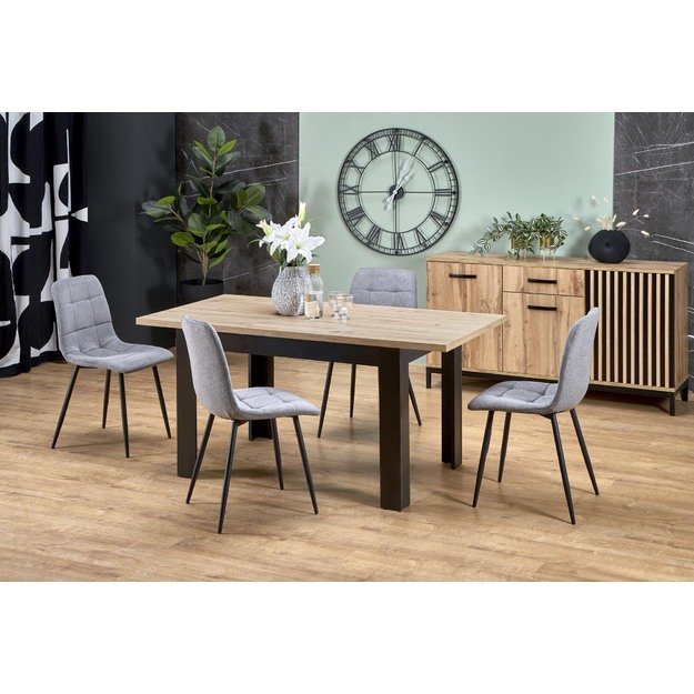 BAGIO extension table, atisan oak / black 26
