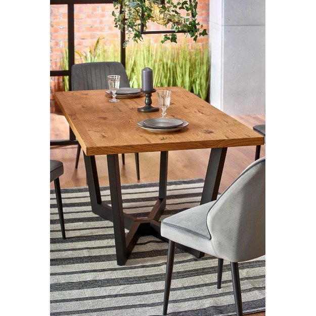 MASSIVE extension table, color: light oak / black 6