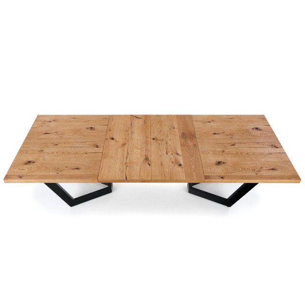 MASSIVE extension table, color: light oak / black 25