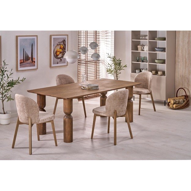 JAPANDI extension table, color: light walnut / light walnut 15