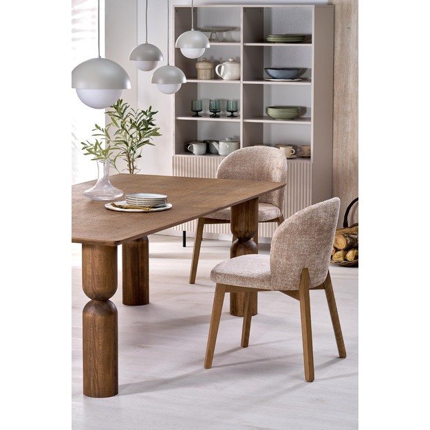 JAPANDI extension table, color: light walnut / light walnut 14
