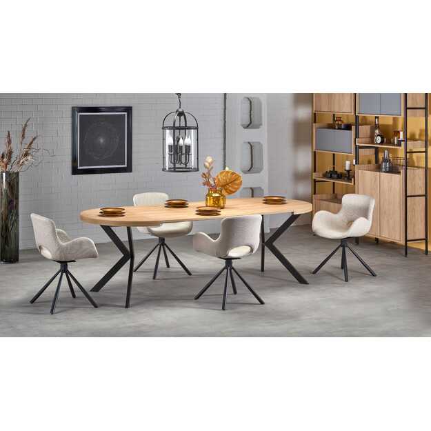 PERONI table golden oak/black 4