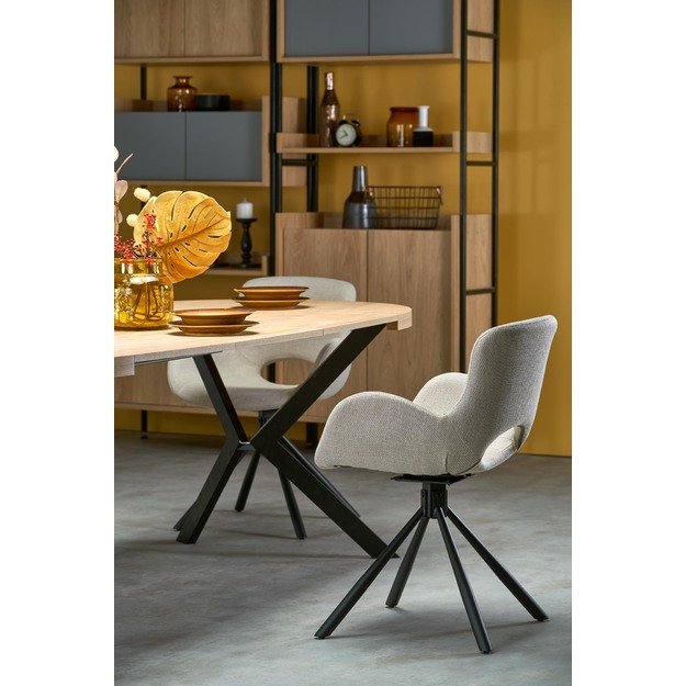 PERONI table golden oak/black 7
