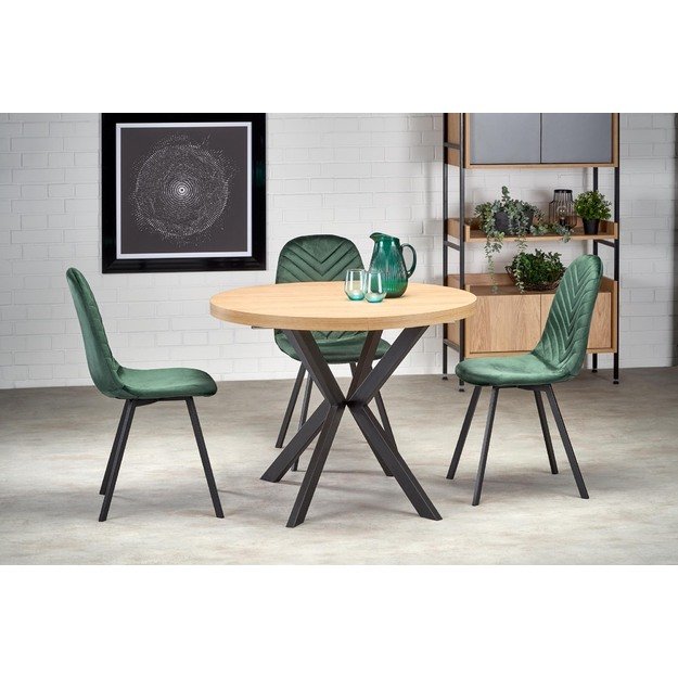 PERONI table golden oak/black 2