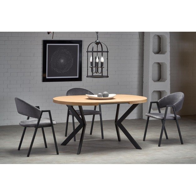 PERONI table golden oak/black 3