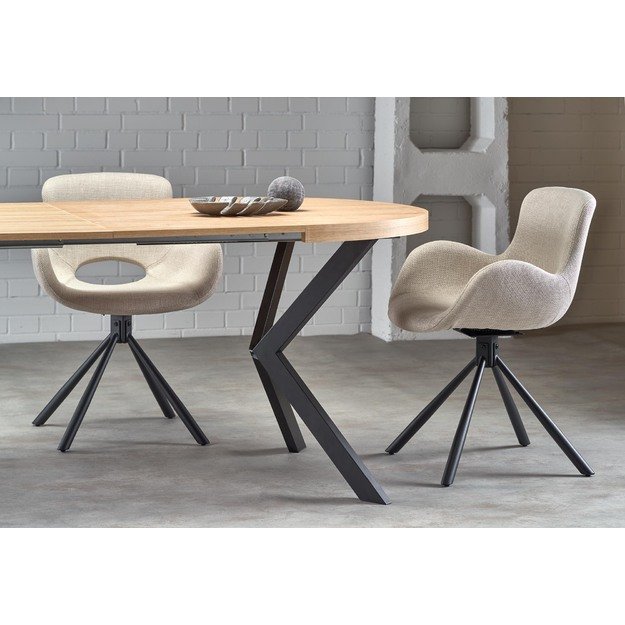 PERONI table golden oak/black 8