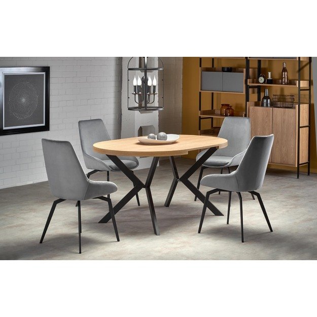 PERONI table golden oak/black 9