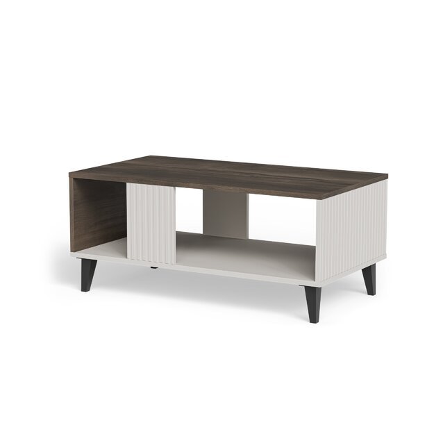 RANDOM 2 LAW-1 coffee table, color: cashmere / walnut / black