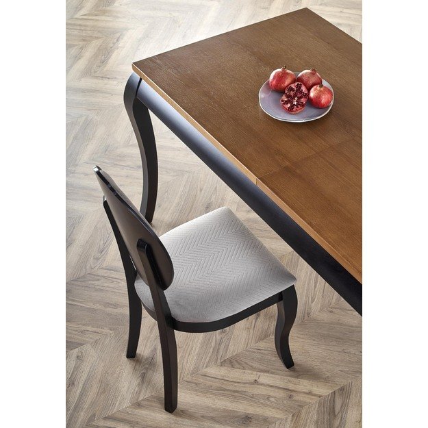 WINDSOR extension table, color: dark oak/black 20