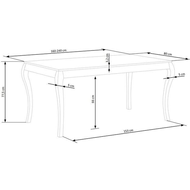 WINDSOR extension table, color: dark oak/black 10