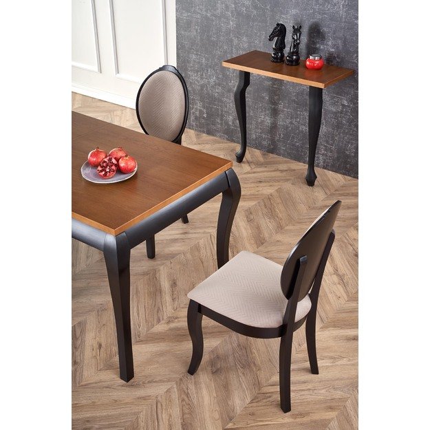 WINDSOR extension table, color: dark oak/black 25